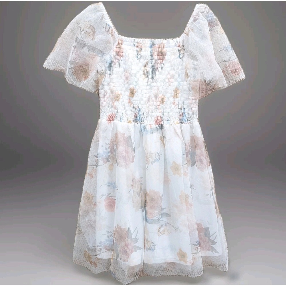 New Baltic Born Mini‎ Dress Med Tivoli Tulle White Pastels Floral Fairy Coquette